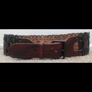 Antique leather belt